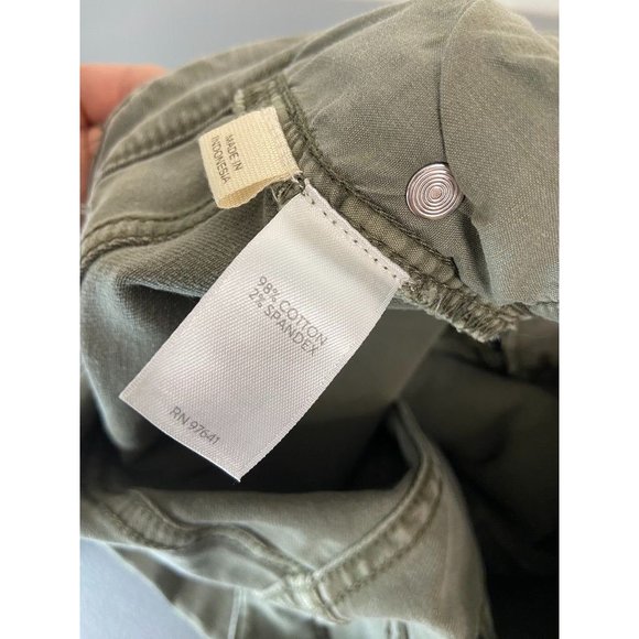 J. Jill denim women's 8 green authentic fit cropped stretch jeans casual cuffed - Picture 6 of 6